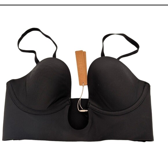 Skims Deep Plunge Shapewear Plunge Bra Black Onyx New with tags Size XSmall - Picture 1 of 4